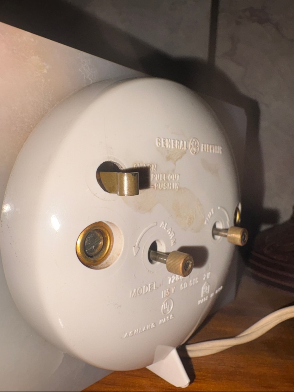 Mid-Century Orange Agate Alarm Clock with Roman Dial 70s Vintage - Picture 8 of 14